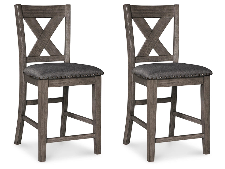 Caitbrook X Back Counter Height Bar Stool (Set of 2)