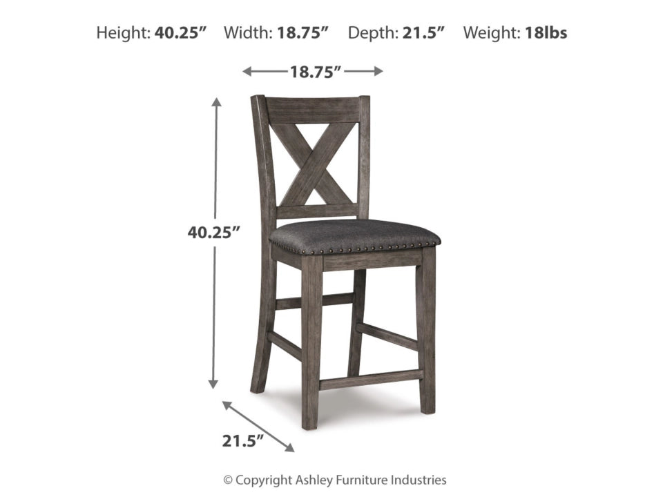 Caitbrook X Back Counter Height Bar Stool (Set of 2)