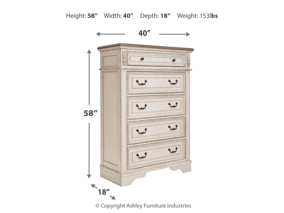 Realyn 5 Drawer Chest of Drawers