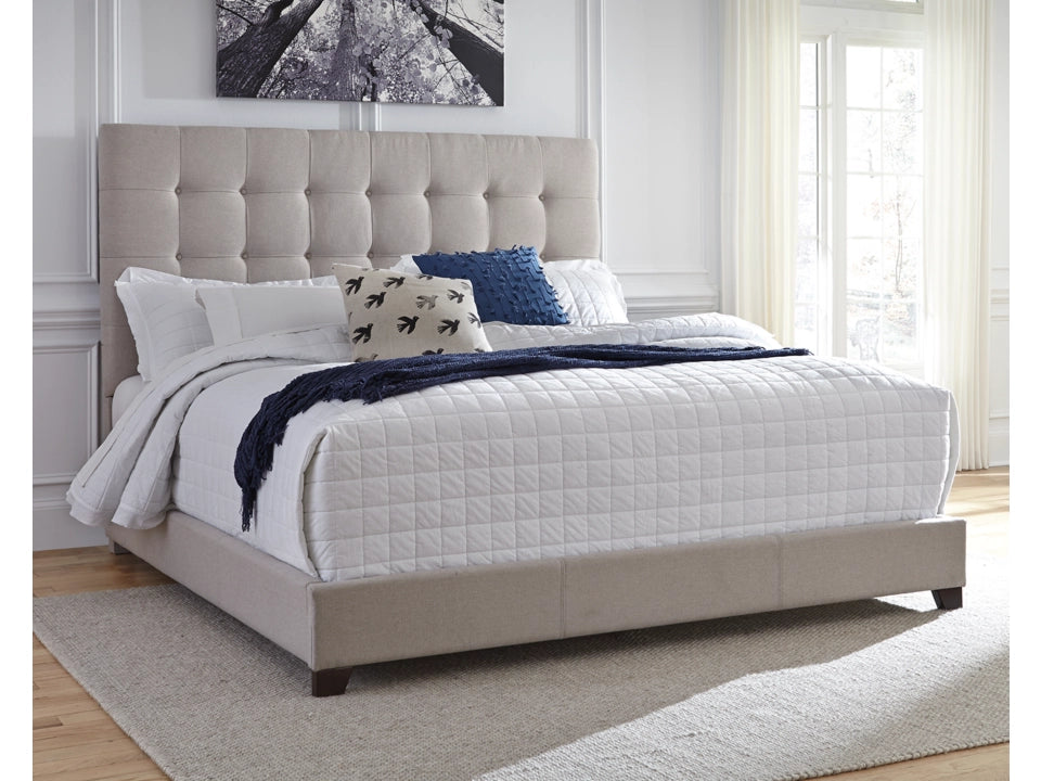 Dolante Queen Upholstered Bed with Square Button Tufting