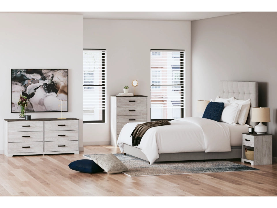 Dolante Queen Upholstered Bed with Square Button Tufting