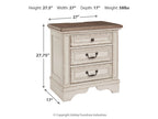 Realyn 27" 3 Drawer Charging Nightstand
