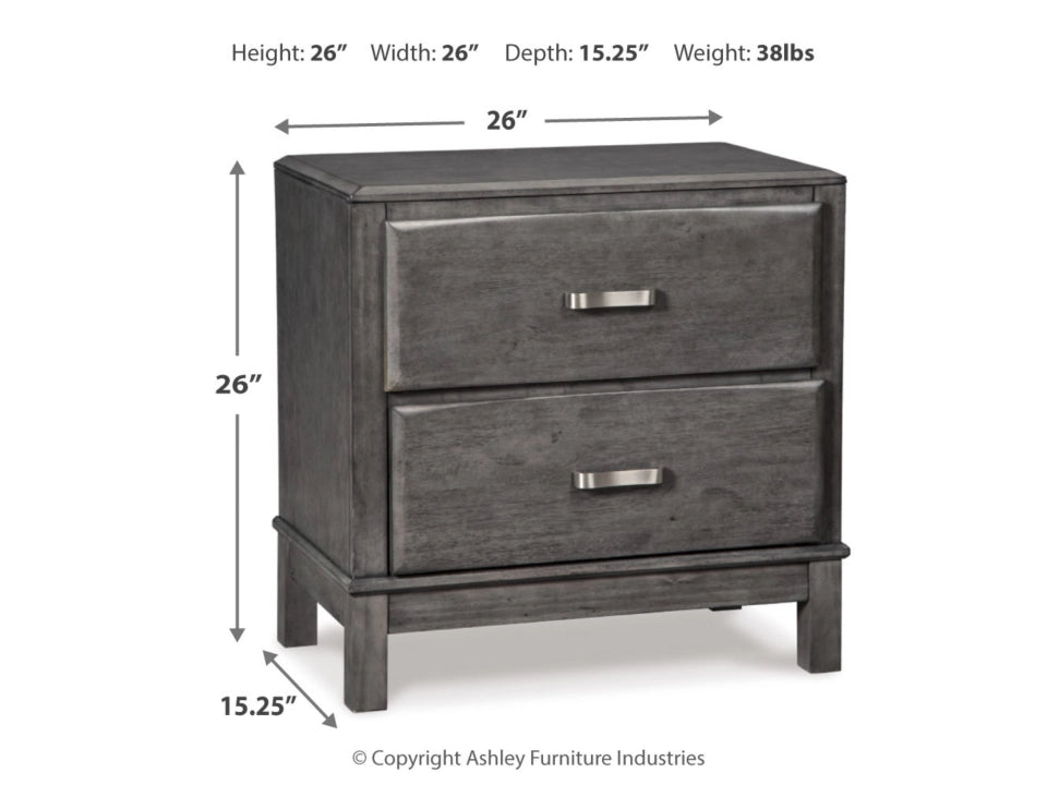 Caitbrook 26" 2 Drawer Nightstand
