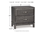Caitbrook 26" 2 Drawer Nightstand