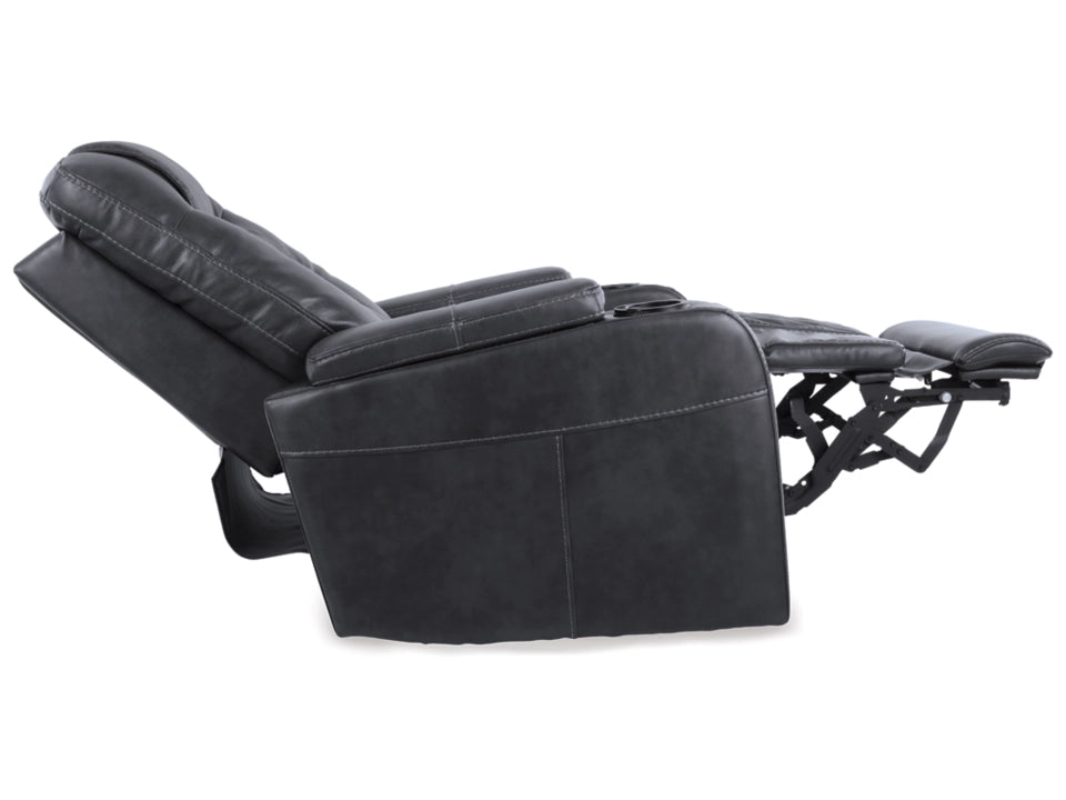 Black recliner chair on a white background