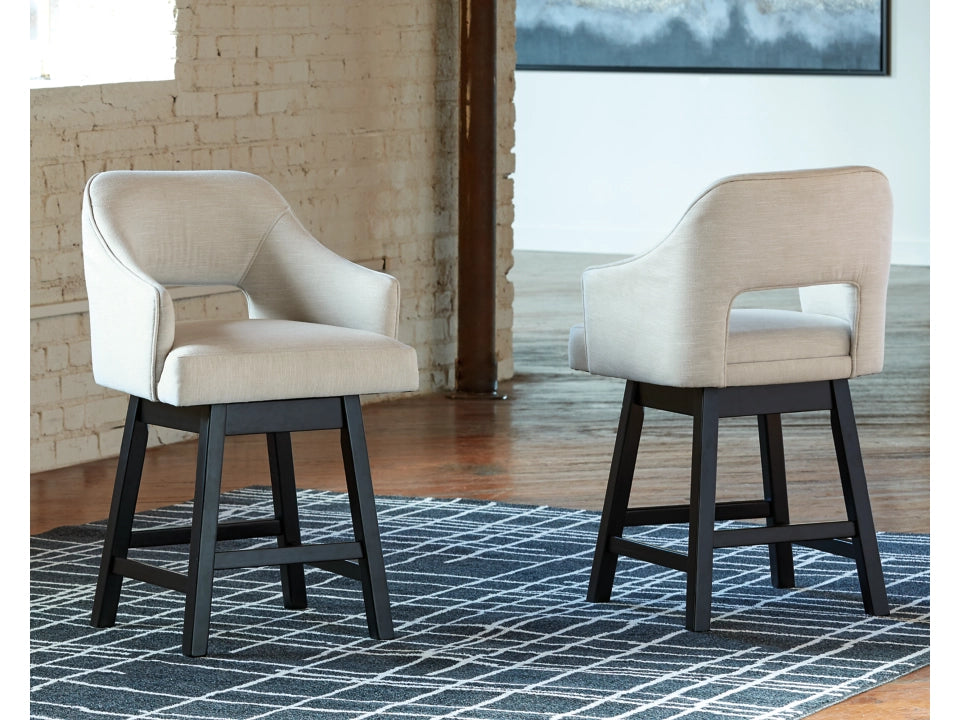 Tallenger Counter Height Bar Stool with Open Contoured Back (Set of 2)