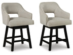 Tallenger Counter Height Bar Stool with Open Contoured Back (Set of 2)