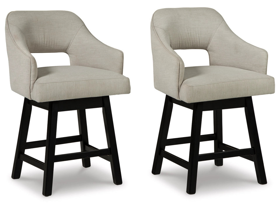 Tallenger Counter Height Bar Stool with Open Contoured Back (Set of 2)