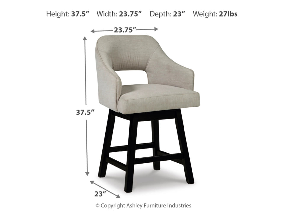 Tallenger Counter Height Bar Stool with Open Contoured Back (Set of 2)